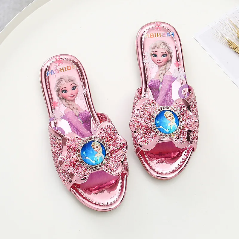 Disney Frozen Anna Elsa Schoenen Voor Meisjes Kinderen Mooie Cartoon Prinses Flats Kids Strand Home Schoenen Binnen En Buiten Slippers