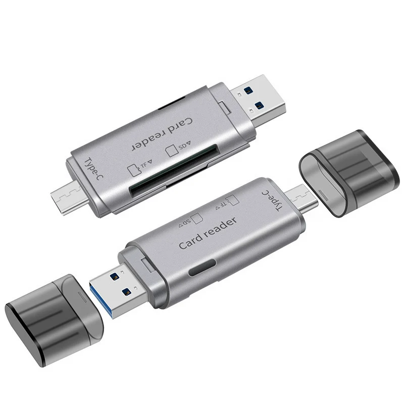 Tip C USB 3.0 Kart Okuyucu Mikro SD TF Hafıza Kartı Yazıcı Adaptörü MacBook iPhone iPad Tablet Dizüstü PC Genişletici Adaptör