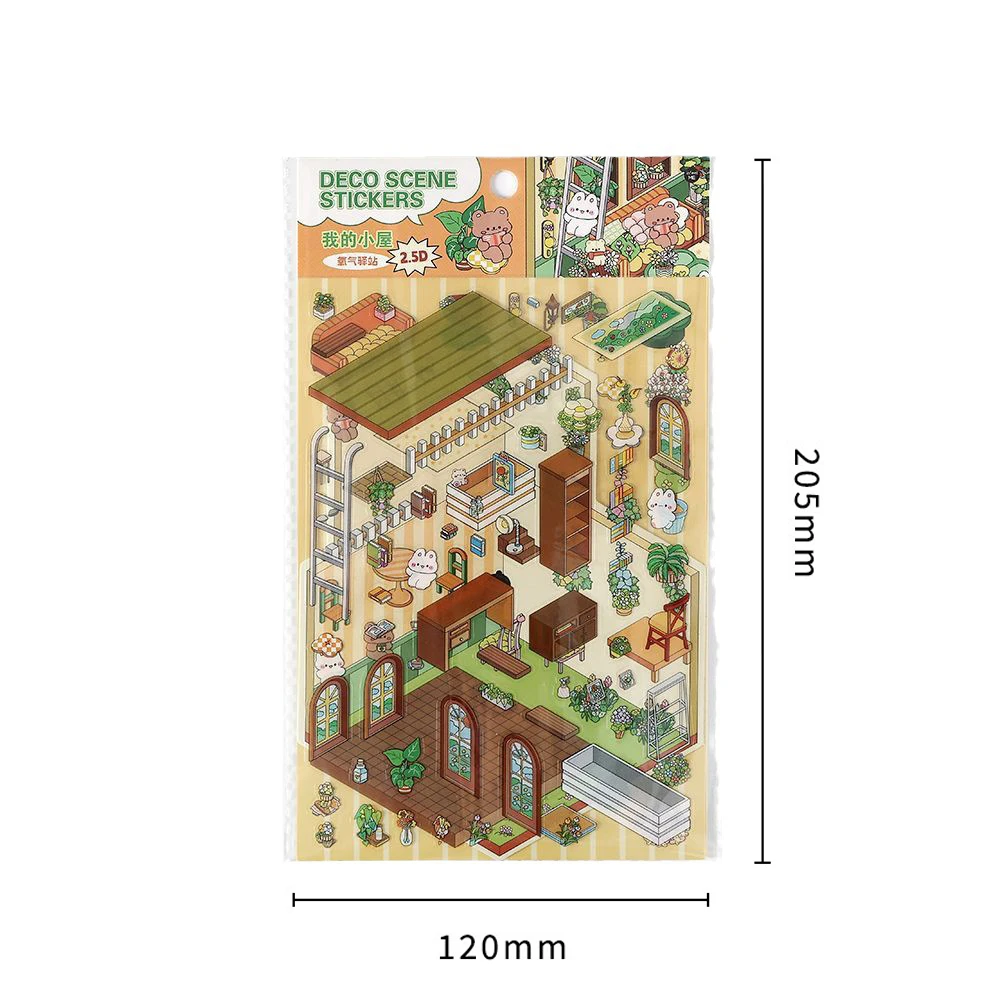 Children DIY Funny Toys Sticker 3D Landscaping PET Stickers Miniature Scene Kawaii Decompression Parenting Interactive Gift