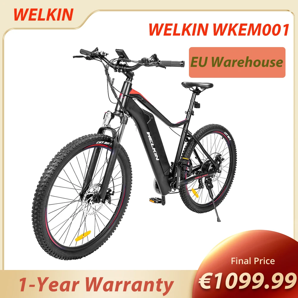 WELKIN WKEM001 Electric Bike Bicycle 350W Brushless Motor 36V 10.4Ah  Battery 27.5*2.25'' Tires Mountain Bike 25km/h Max Speed - AliExpress