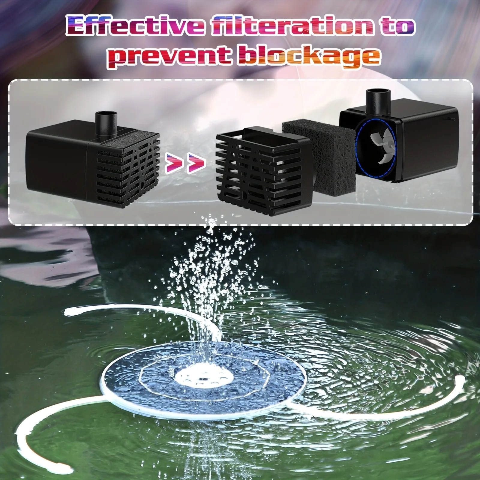 Indoor and outdoor 6.5w solar fountain 3