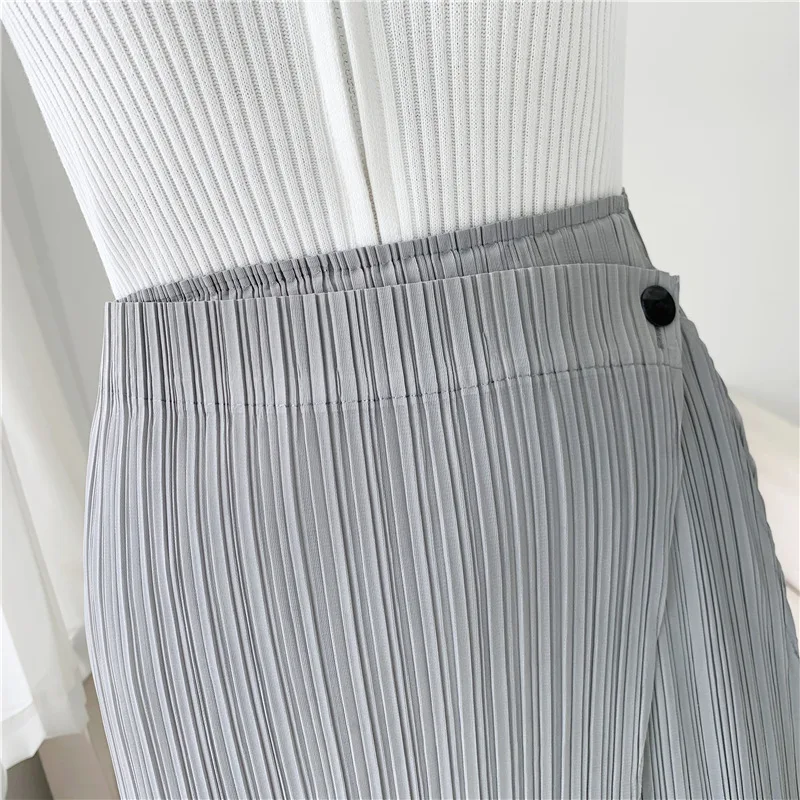 Jupe Longue Plissée Drapée Dégradée,jupe Trapèze,plaid Trapèze,optique,nuits De Documents,coréen