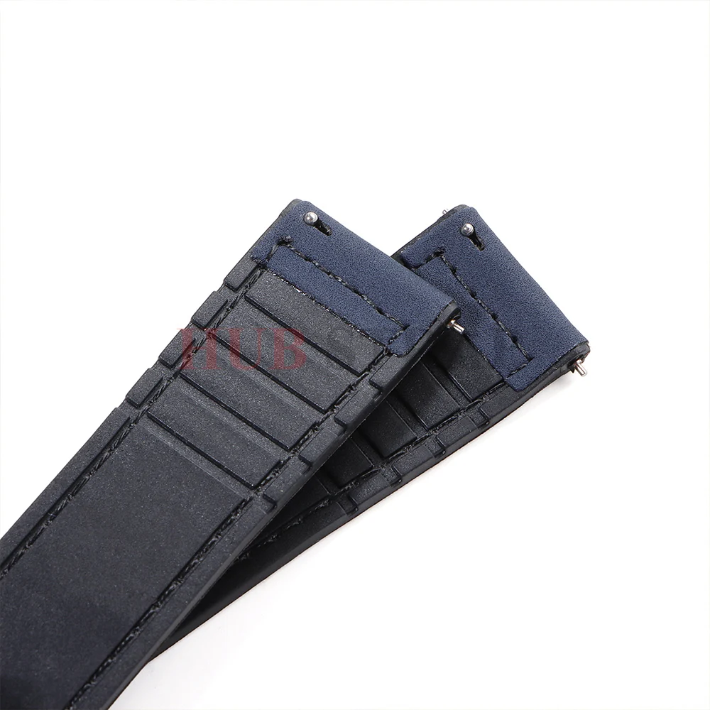 Leather and Silicone Hybrid Wristband - 20mm/22mm Strap
