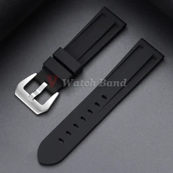 Deluxe Silicone Waterproof Sports Watch Band for Men - Universal Fit Wristband (Black)