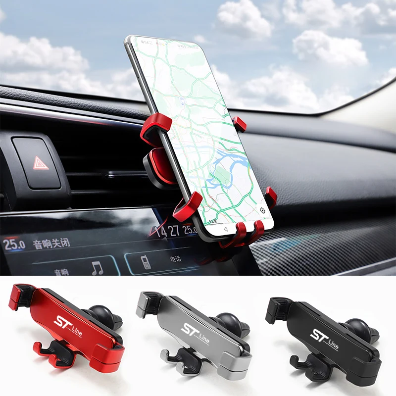 Abs Gravity Car Phone Holder Air Vent Gps Stand Accessori Per Ford Mustang F150 Explorer Focus Fiesta Edge Escort Falcon Range