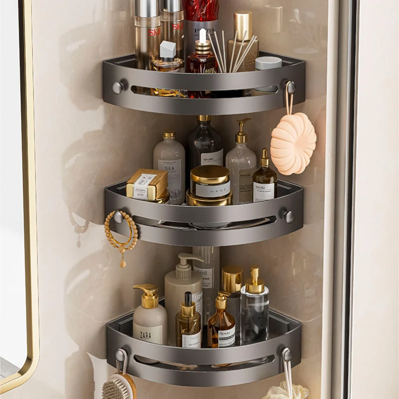 3 - Tier Corner Shower Caddy for Space - Saving: Wall - Mounted, Easy Install (No - Drill), Made of Durable ABS Plastic 4