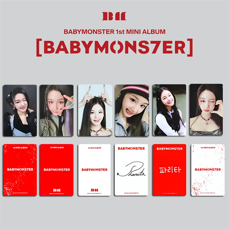 6pcs/set Kpop BAB YMONSTER Personalized Photo Album BABYMONS7ER High Quality Fan Gift AHYEON HARAM RORA RUKA ASA Postcard