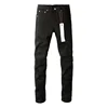 New Fashion Purples jeans Man with high street black pleats Fashion top quality Repair Low Rise Skinny Denim pants 4