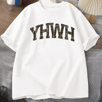 Camo YHWH Tshirt Christianity Jesus T Shirt Preppy Christian Faith Bible Verse Tee Men Women Causal Cotton T-shirts Designer 1