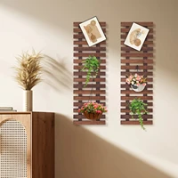 2 PCS Wall Planter Wooden Hanging Planter Rack Wooden Plant Wall Rack Thickened Crossbar Balconies Living rooms Cafes Gardens 1