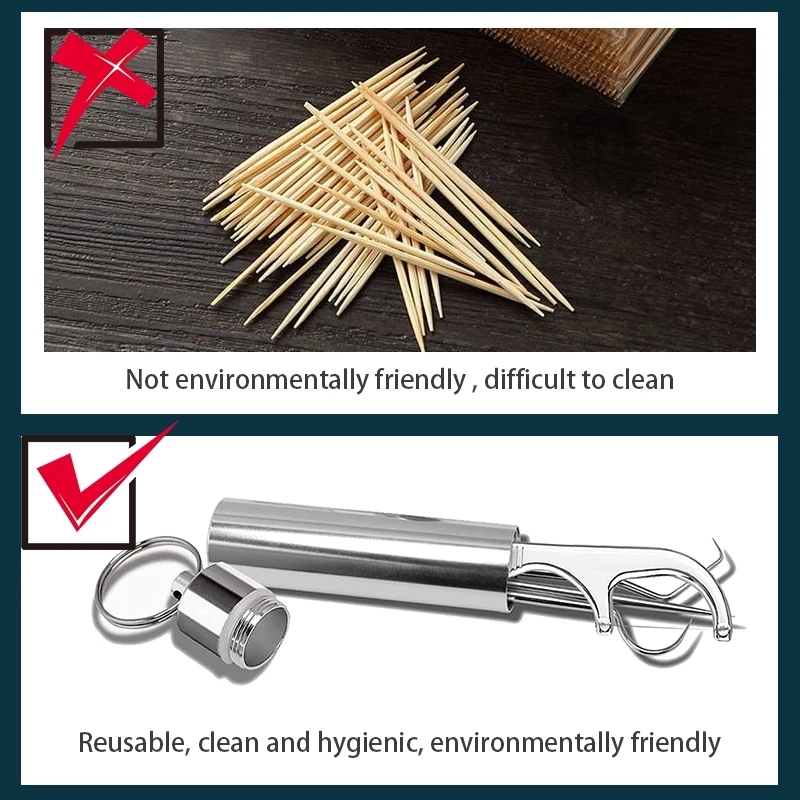 Metal Toothpicks Set Tooth Cleaning Interdental Brush Teeth Tartar Remover Reusable Dental Floss Tooth Pick Oral Hygiene Care toothpick set toothpicks set