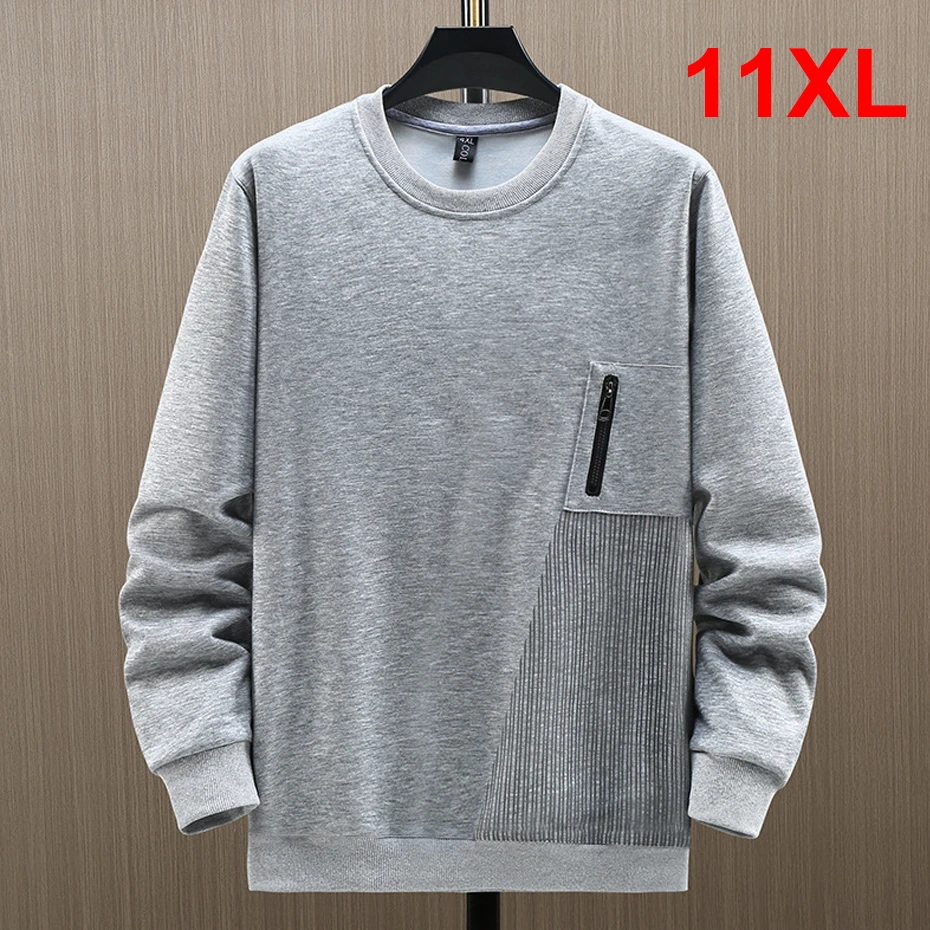 

Plus Size 11XL Sweatshirts Men Patchwork Sweatshirt Fashion Casual Pullover Male Sprint Autumn Sweatshirt Big Size 11XL