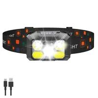 Motion Sensor Usb Rechargeable Headlamp Waterproof LED Headlight Portable Forehead Flashlight Camping Fishing Running Head Lamp