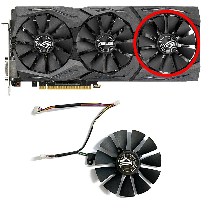 87mm 6pin T129215SU GTX1060 1070 1080 GPU Cooler for ASUS Strix GTX 1060 OC 1080 1070 1080Ti RX 480 Graphics Card Fan gpu fan