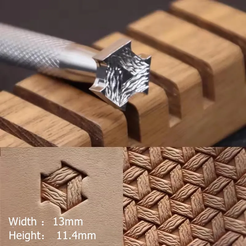 BL413 Cracked Combination Leather Carving And Embossing Tool 304 Stainless Steel Handmade Leather Art Printing Stamping DIY Tool
