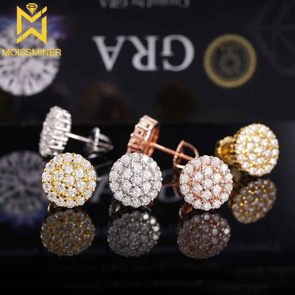 여성을위한 새로운 스타일 Moissanite 귀걸이 S 귀 스터드 GRA 무료 배송과 실제 다이아몬드 쥬얼리 패스 테스터
