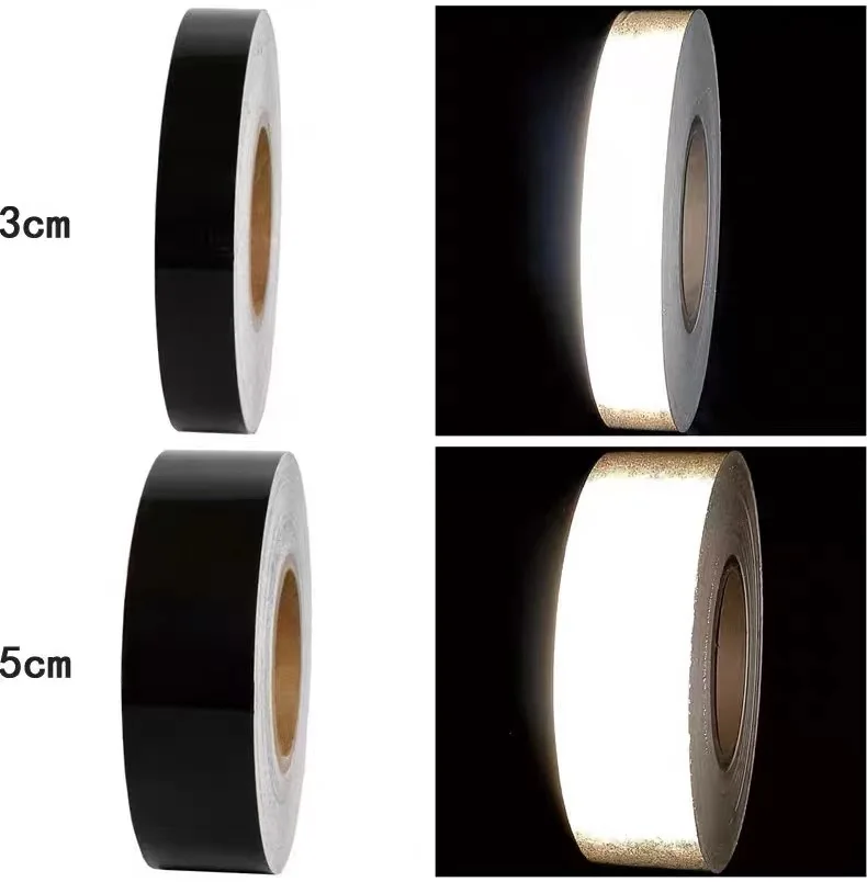 Reflective Tape Black Reflective Sticker Tape High Brightness Collision Warning Waterproof