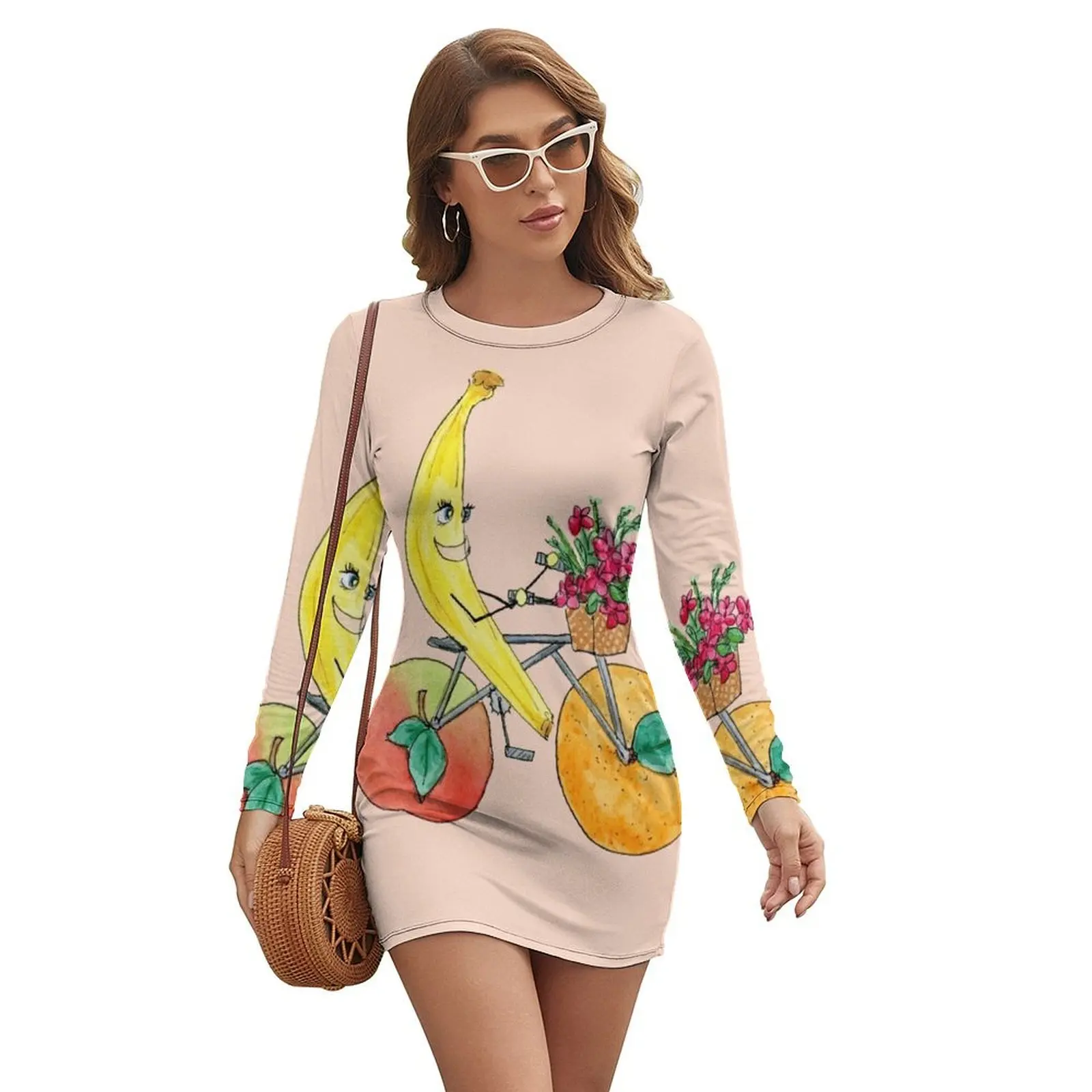 

Biking Banana Long-sleeved Dress Women's dresses women clothes
