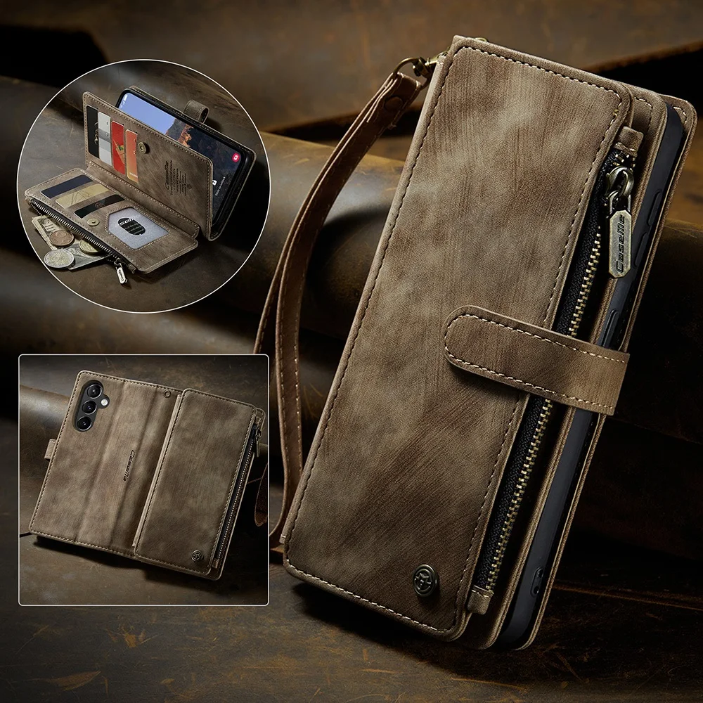 Sleek Matte Leather Wallet Flip Cover