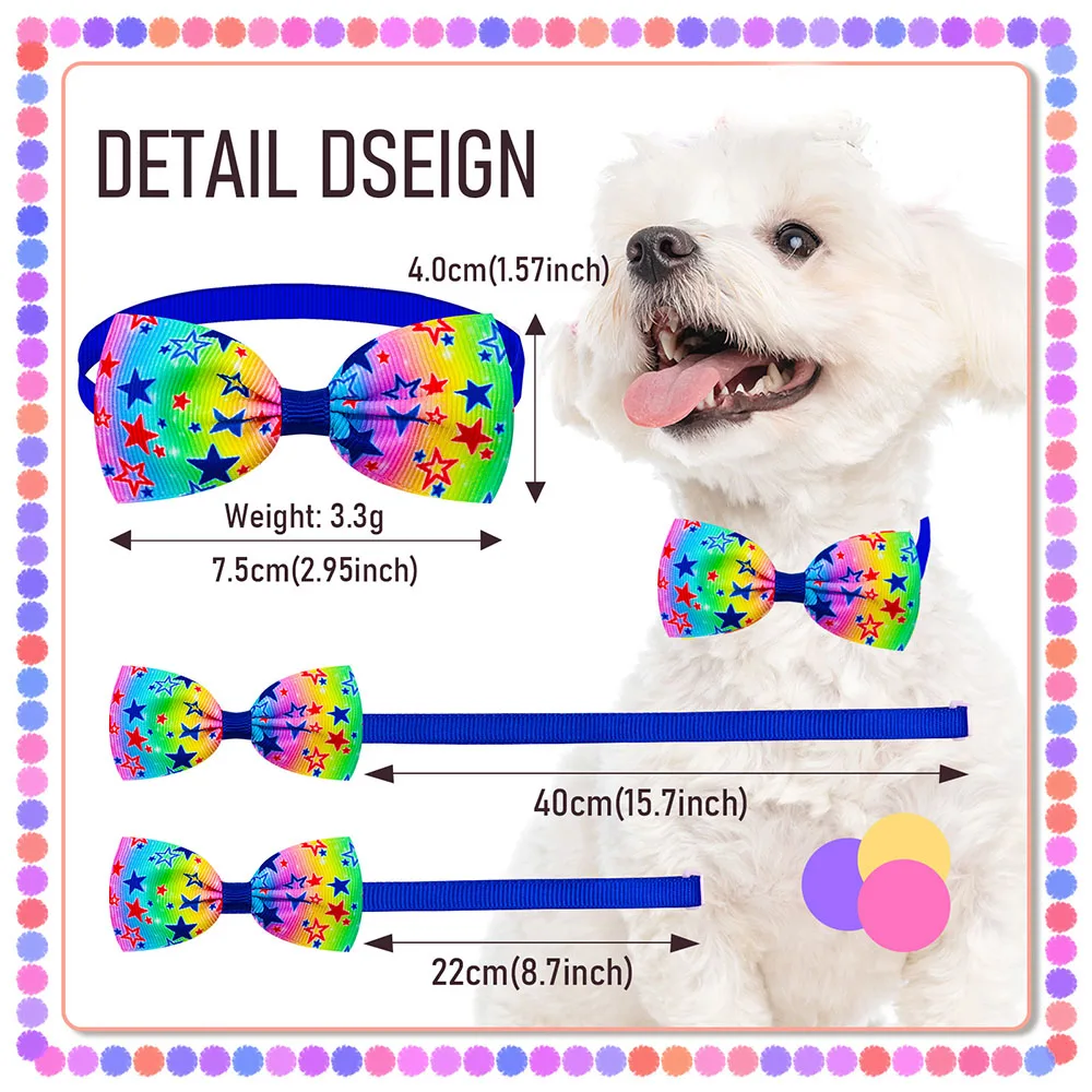 20PCS 여름 작은 개 나비 넥타이 해바라기 애완 동물 강아지 Bowties 칼라 여름 애완 동물 미용 액세서리