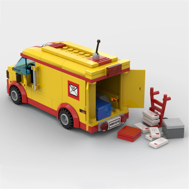 City Vehicle Series Creative Mail Van Building Blocks Model Bricks