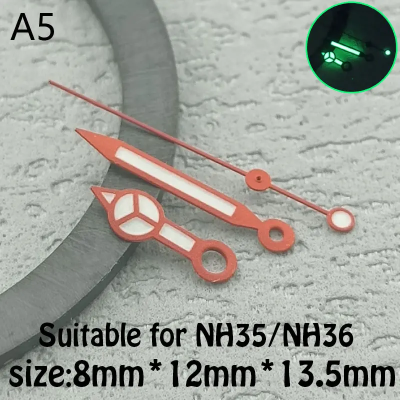 A1-A9 남성용 시계 액세서리 조립 부품, C3 녹색 조명 손, NH35, NH36, NH38, NH70 무브먼트용