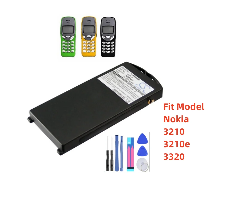 Mobile, Batteria Per Smartphone Per Nokia 3210 3210E 3320 Bml-3 Capacità 1200Mah / 2.88Wh Tipo Ni-Mh Volt 2.40V