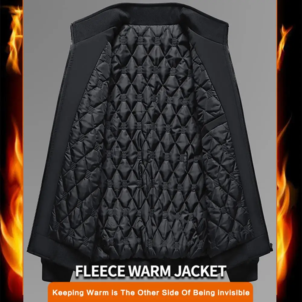 

Trendy Men Outwear Super Soft Men Jacket Loose Pure Color Coldproof Jacket Coat Keep Warm