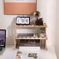 Multi layer solid wood small flower rack for office desktop, simple balcony, floor standing potted storage rack 1