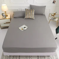 100%polyester 30CM High solid snug fit Egyption Quality Fitted Sheet only Elastic Band Around Mattress Easy Care(no pillowcases) 1