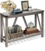 Table - Wood Console Table with Shelves, Farmhouse Sofa Table for Entryway, Living Room, Hallway, Grey 1