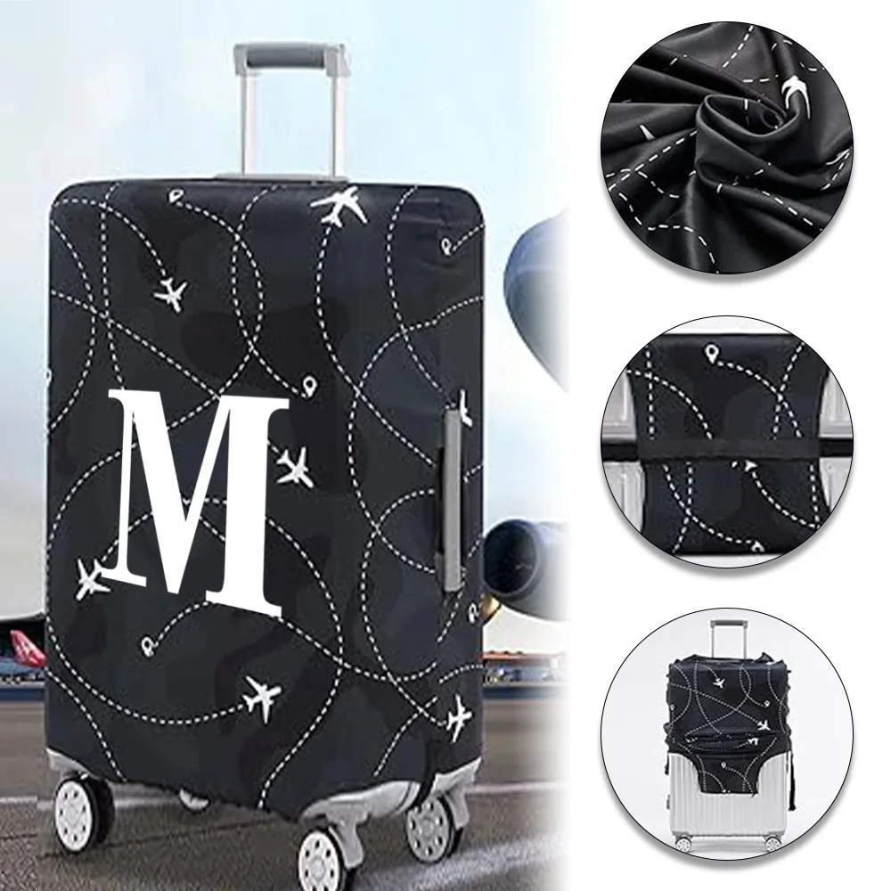 Stretch Fabric Luggage Protective Cover Dust Cover Anti-Scratch Suitcase Suit for 18-32 Inch Bag White Letter Travel Accessories luggage cover