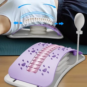 Foreverlily Massaggiatore per la schiena regolabile Airbag Supporto per la vita e il collo Massaggio Lombare Muscolo cervicale Rilassamento Barella Massaggiatore per la postura