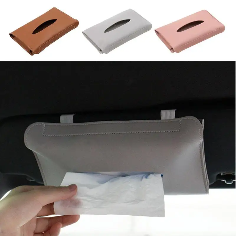 

Visor Tissue Container Sun Visor Paper Storage For Car Car Backseat Tissue Organization Adjustable Tissues Box Cover For Car