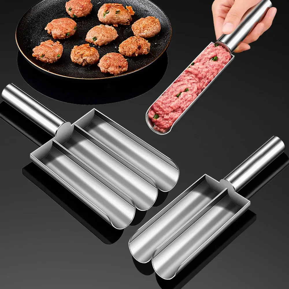Easy-Release Non-Stick Meatball Maker Set-Manual Meatball Spoon for Effortless Fish Balls-Ideal Kitchen Tool for Home Cooking