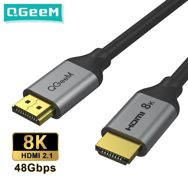 Cavo HDMI QGeeM 8K 48 Gbps HDMI 2.1 Cavo HDMI a HDMI per Xiaomi Xbox Serries X PS5 PS4 Chromebook Portatili Tablet 120Hz Maschio a maschio Splitter HDMI HDMI Cavo digitale Cavo 4K Porta HDMI Cavo HDMI Cavo HDMI 1 m 2.1 1