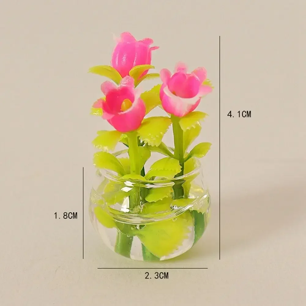 Miniature Dollhouse Decorative Green Luo Plant in Vase - Outdoor Floral Accent
