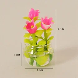 Miniature Dollhouse Decorative Green Luo Plant in Vase - Outdoor Floral Accent (1)