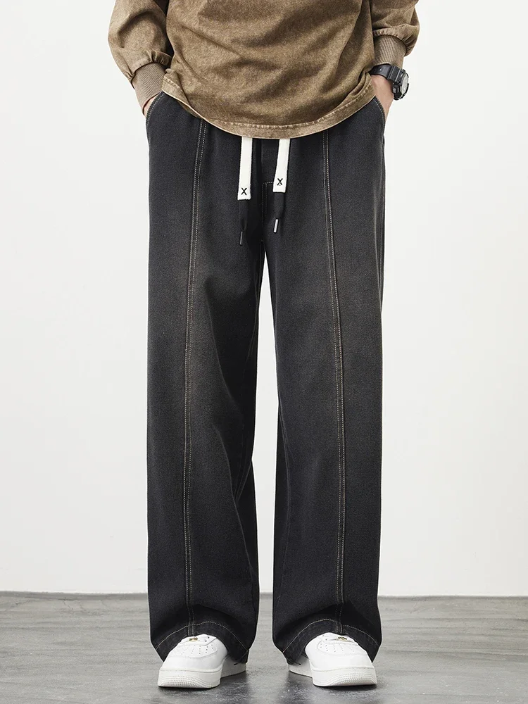 جينز رجالي فضفاض بقصة كارجو، متوفر بمقاسات M-8XL،...