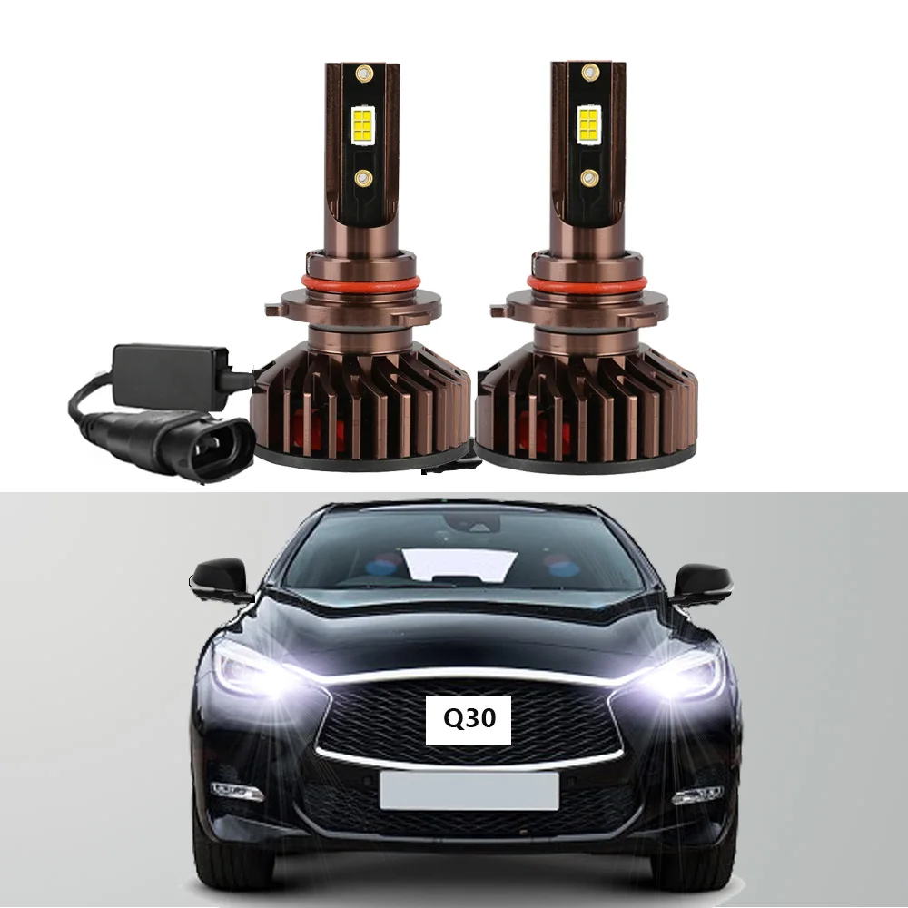

2Pcs Led Headlight Bulb For Infiniti Q30 2015-2019 Headlight Bulb High Low Beam Canbus White Bright Auto Lights Accessories
