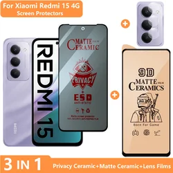 Enhanced Privacy Screen and Lens Protector Film - 3 - in - 1 Tempered Glass Set with Soft Ceramic Matte Finish for Bundle3