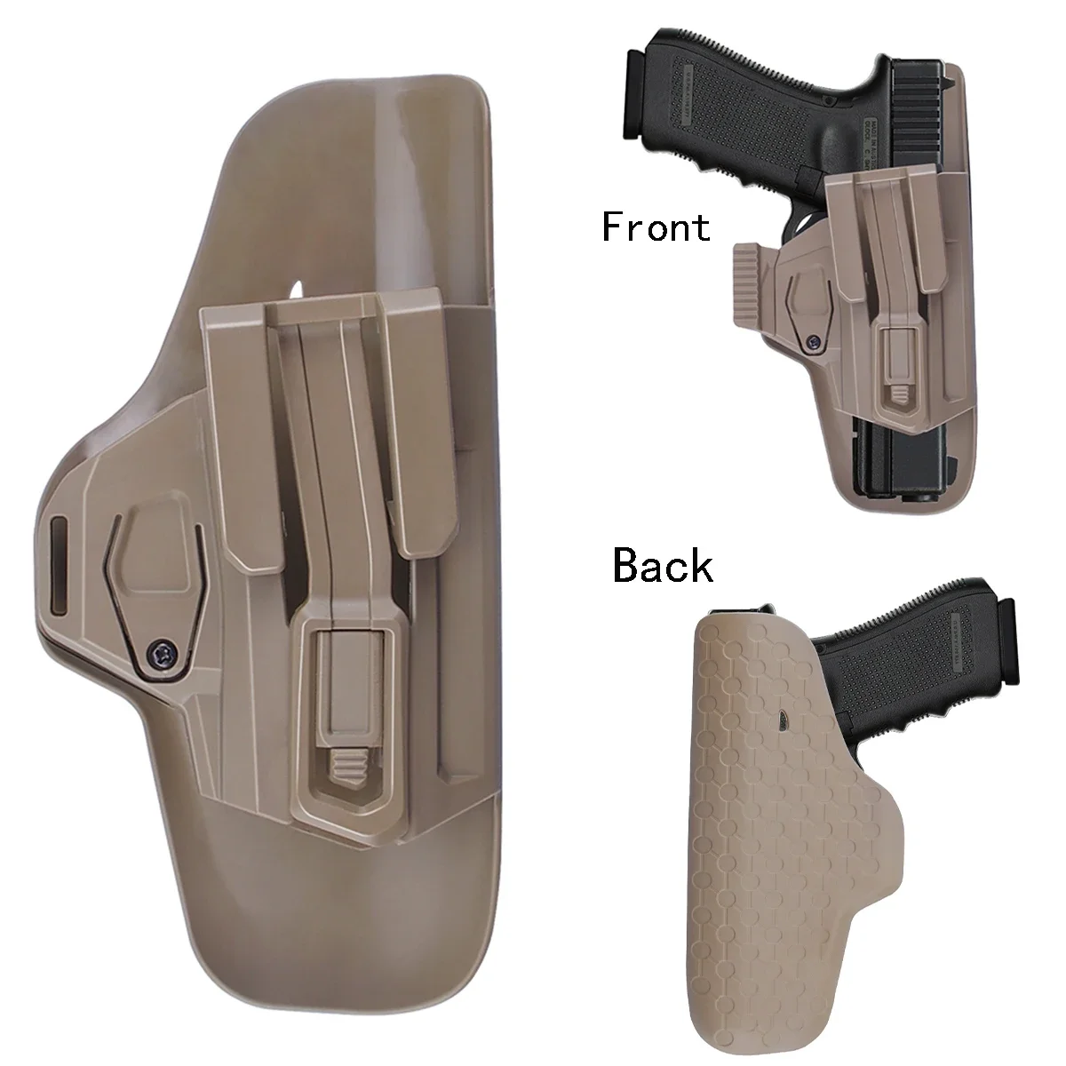 

Кобура с ремнем для пистолета подходит для Glock 17 19 22 23, портативное осветление, внутренняя кобура для пистолета, тактические аксессуары для охоты на открытом воздухе