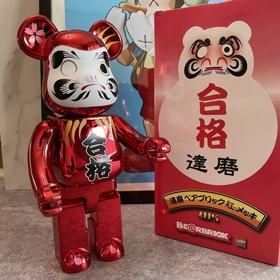 Bearbrick 400% Daruma Gold Silver And Red Three Colors 28cm