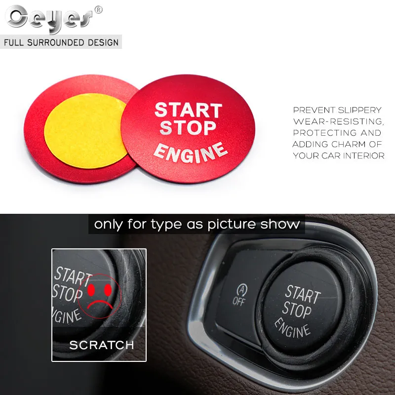 Car Start Button Cover Engine Start Stop Button Cover Case For Bmw 1 2 3 5 Series X1 X3 X5 X6 Auto Sticker