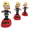 Solar Car Decoration Firefighter Shaking Head Doll Car Accessories Solar Powered Dancing Toy Home Tabletop Ornaments 1