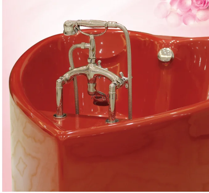 Personalized Heart-shaped Acrylic Couple Bathtub Double red love bathtub for lovers