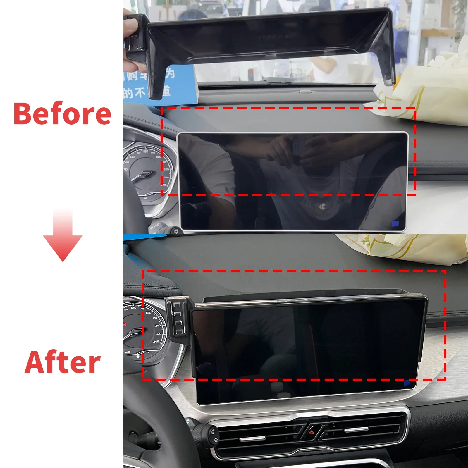 Geely Coolray 2021 2022 2023 휴대폰 홀더, 대시보드 스크린 마운트 브래킷에 적합 간편한 설치 ? ? 자동차 액세서리