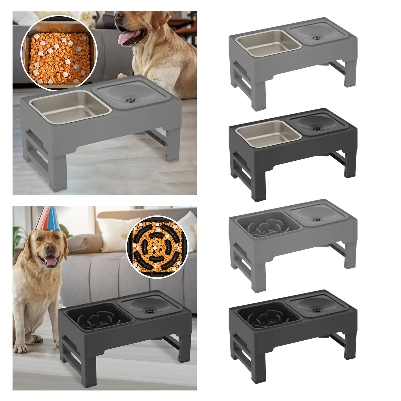 Pet Dog Bowl Elevated Feeder Drinking Eating Feeding Bowl Kitten Food Bowl for Home Outdoor Use