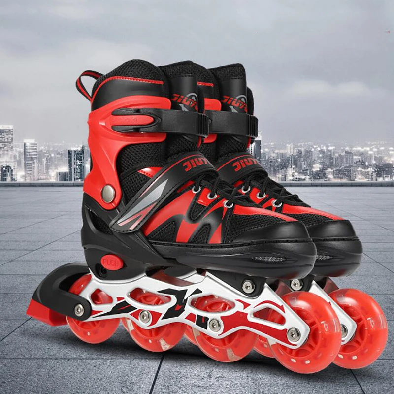Inline Skating Shoes Kids Roller Skating Beginners Suit All Adjustable