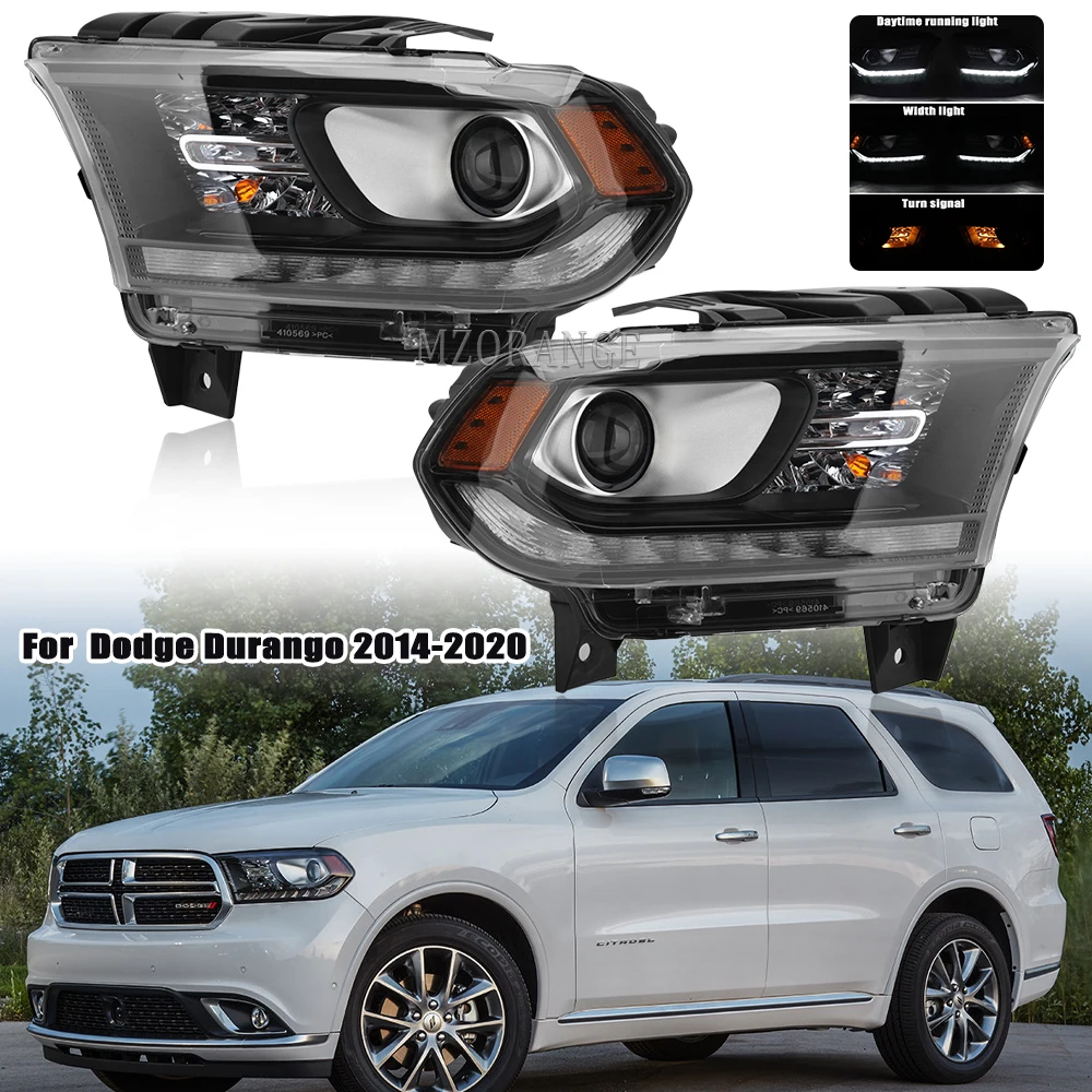 Front Car Headlights for Dodge Durango 20142021 Headlamp HID LED